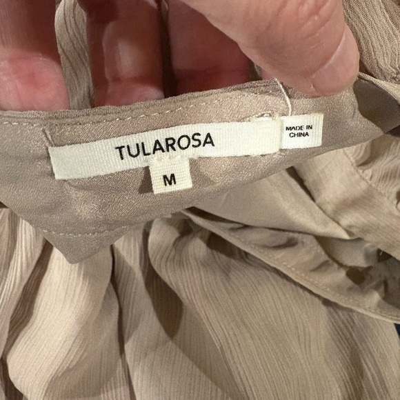 Revolve TULAROSA AMELIA ruffled mini dress beige boho sz M - Picture 5 of 7